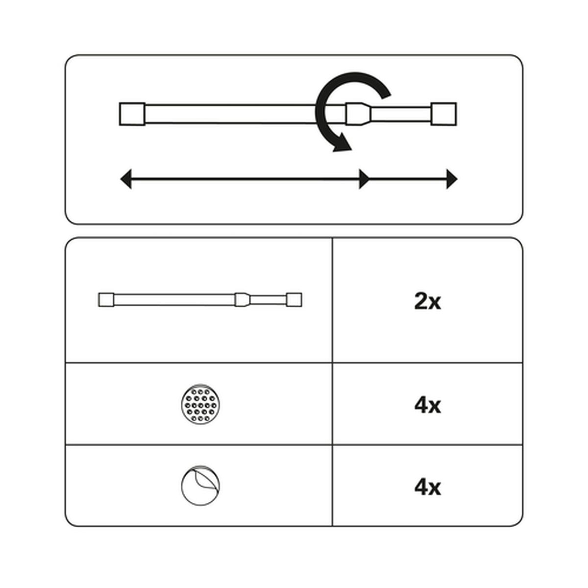 Gardinia Klemmstange Durchmesser 8 mm 35-45 cm weiß Bild 8