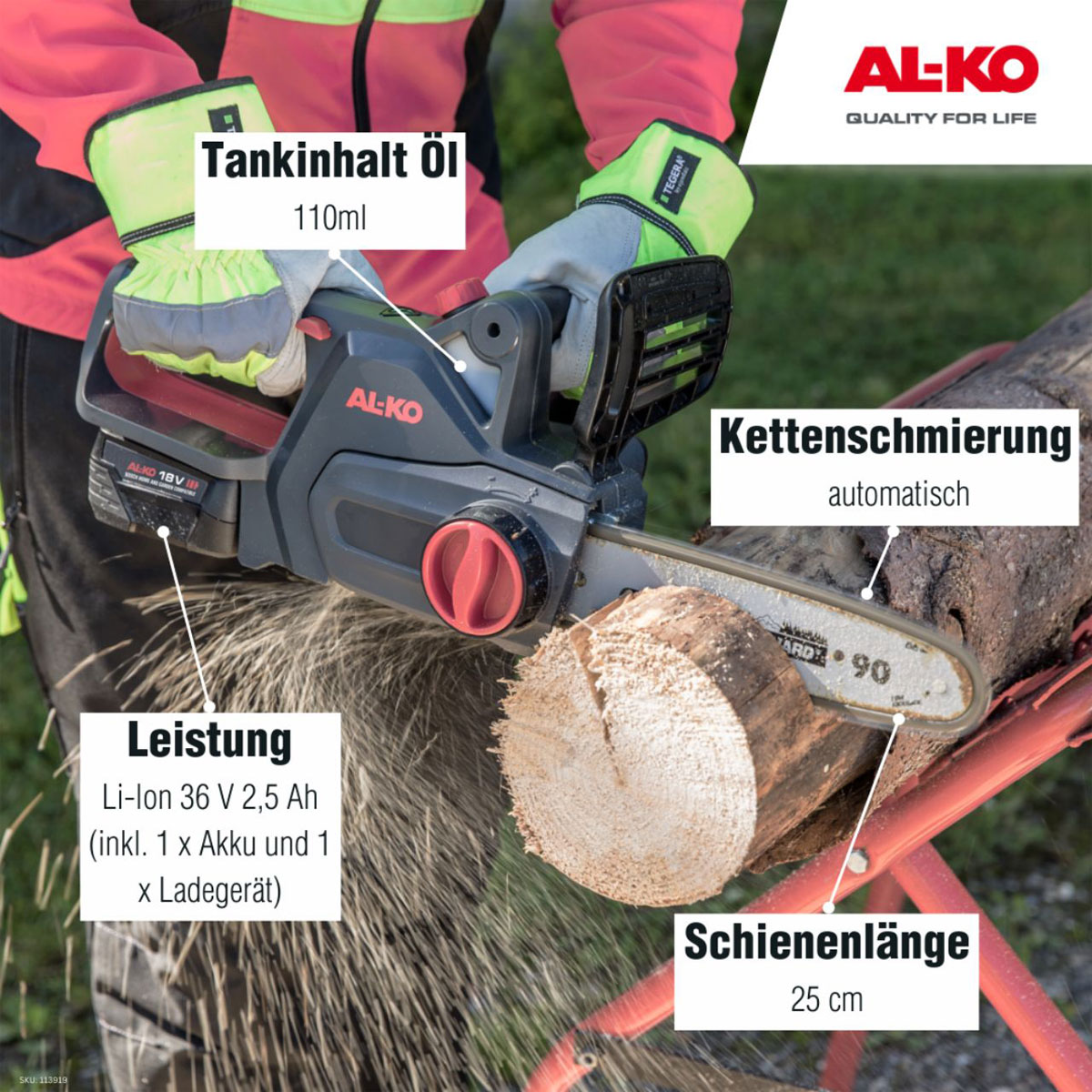 AL-KO  Akku-Kettensäge 18 V CS 1825 Bild 7