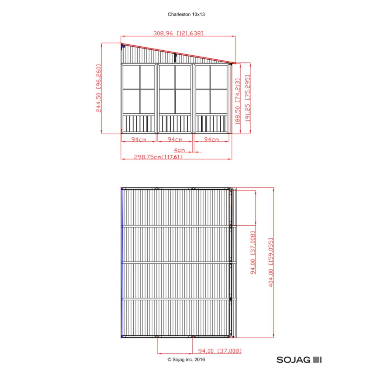 Sojag Terrassenüberdachung Kaltwintergarten Mural 1013 308,96x404x244,5 cm Bild 5