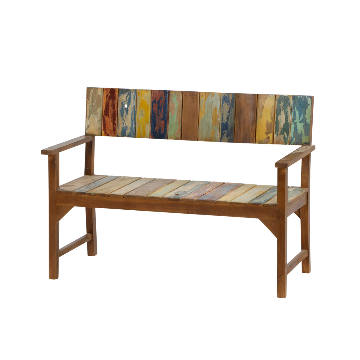 Bank „Palu“ 2-Sitzer, 124x60x90 cm, Teakholz FSC®, boat-look finish Bild 1