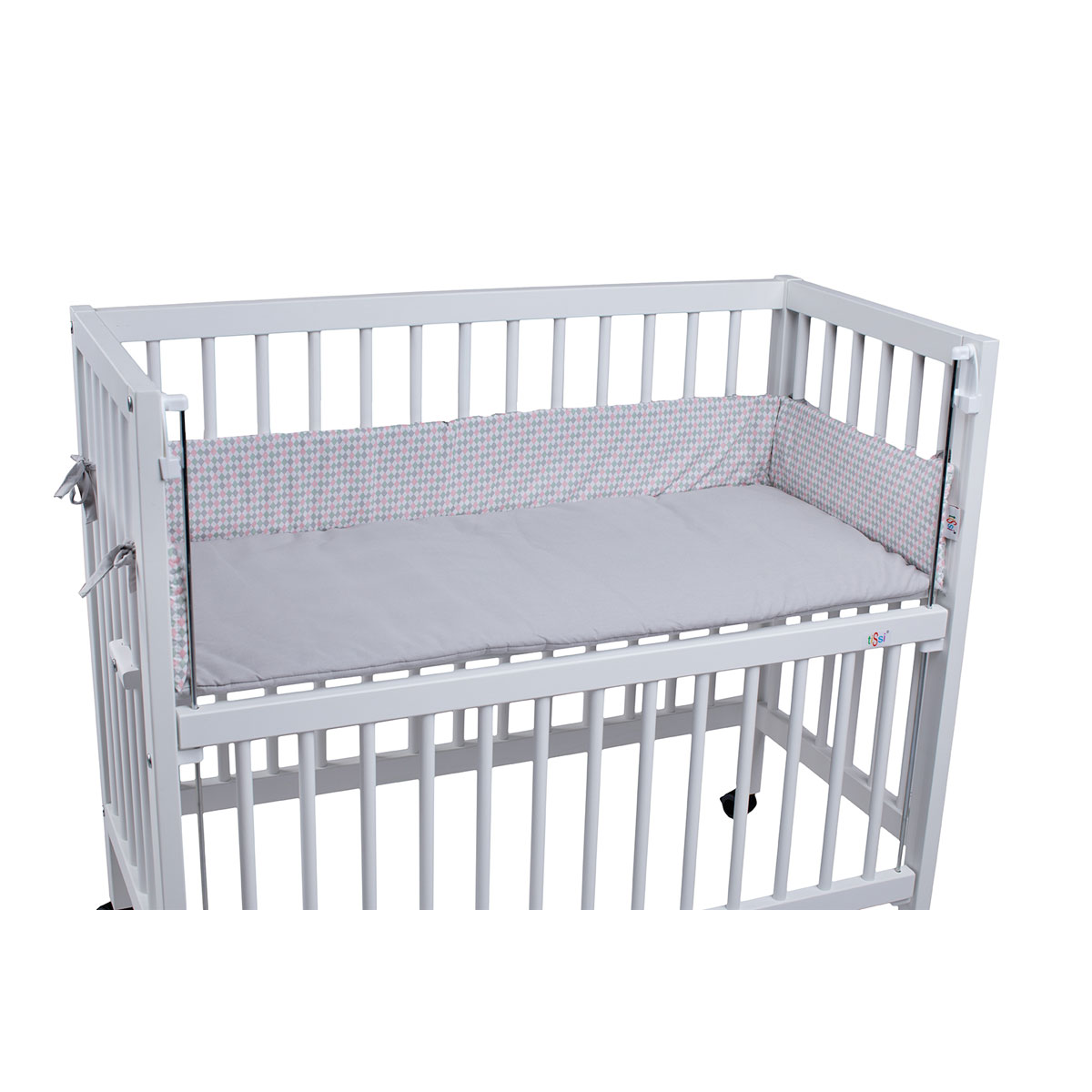 tiSsi Nestchen-Einlage 90x40 cm, für Beistell- und Anstellbetten, pastellfarbene Diamanten Bild 1