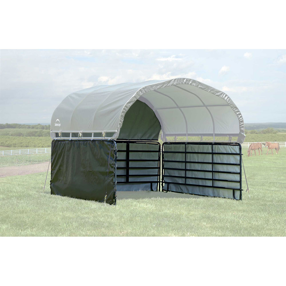 ShelterLogic Weidezelt Seitenverkleidung ohne Stahlgestell 370x150cm Grün Bild 10