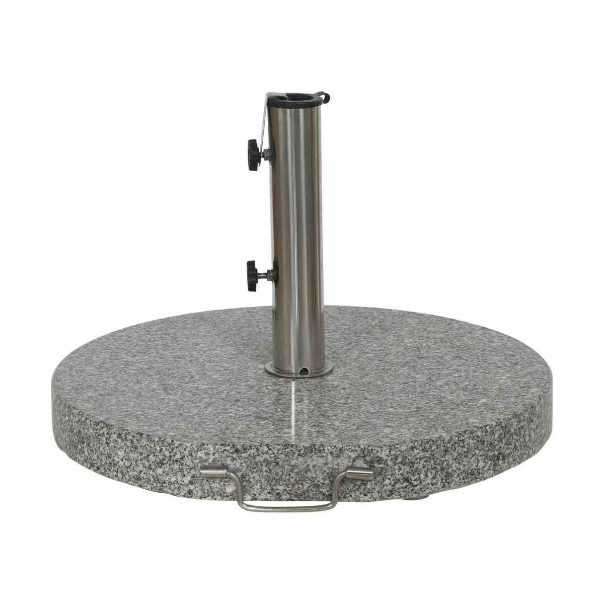Siena Garden Granit-Schirmständer 40 kg, Ø50x6 cm, hellgrau, für Schirmstock-Ø 25-48 mm, inkl. Rollen Bild 1