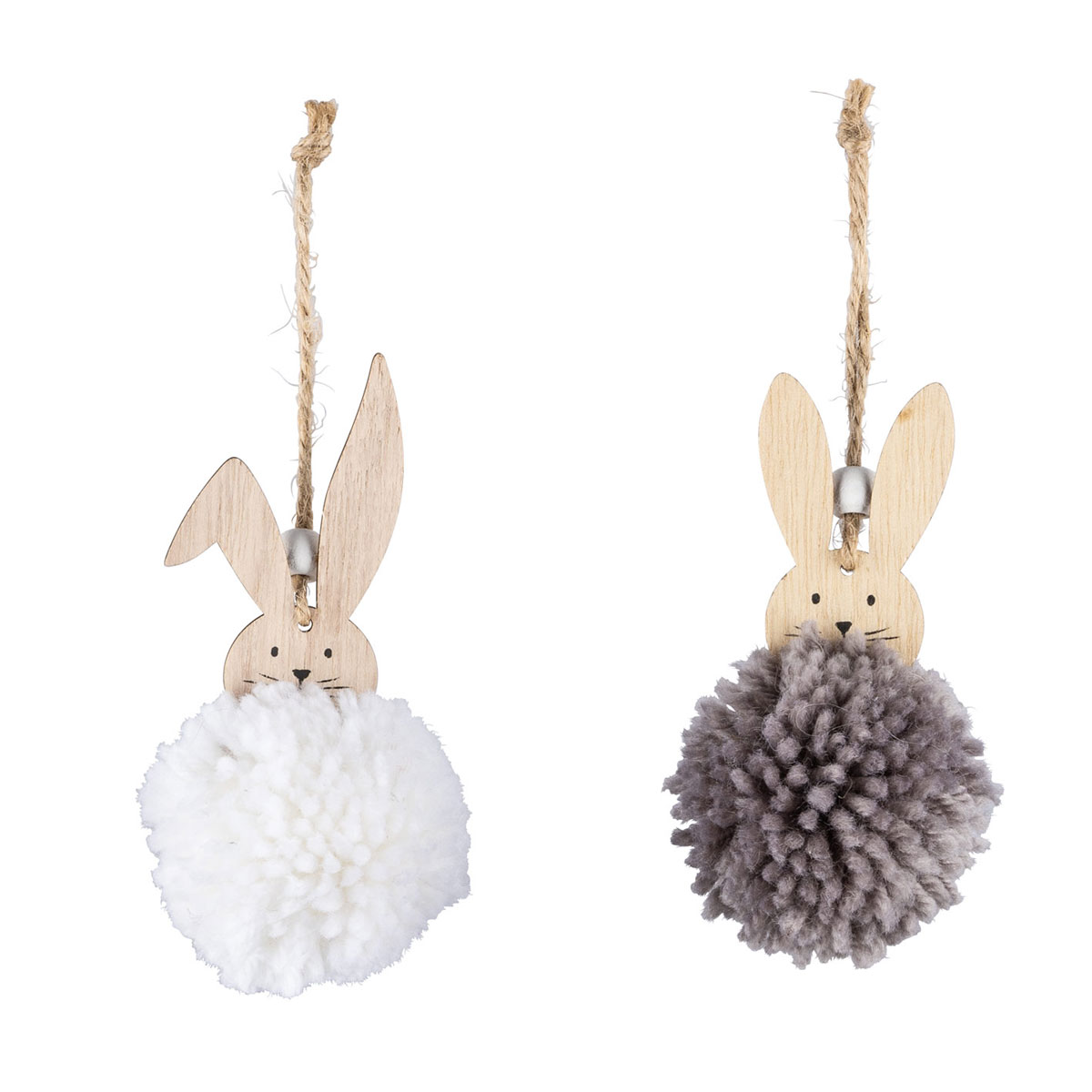Holzhänger Hase 6 x 10 x 6 cm weiß-braun