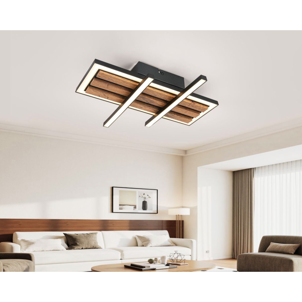 FLECTOR DL Talida 34x34x8cm 15W schwarzweiss u. Holz, 1700lm warmweiss Bild 8