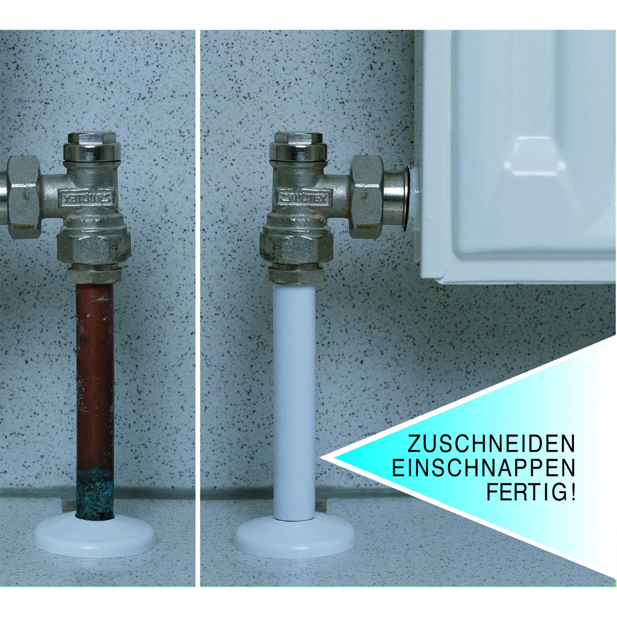 Ximax  Heizkörper Zubehör Schnappfix Rohrverkleidung 3-Fach Weiß Bild 2