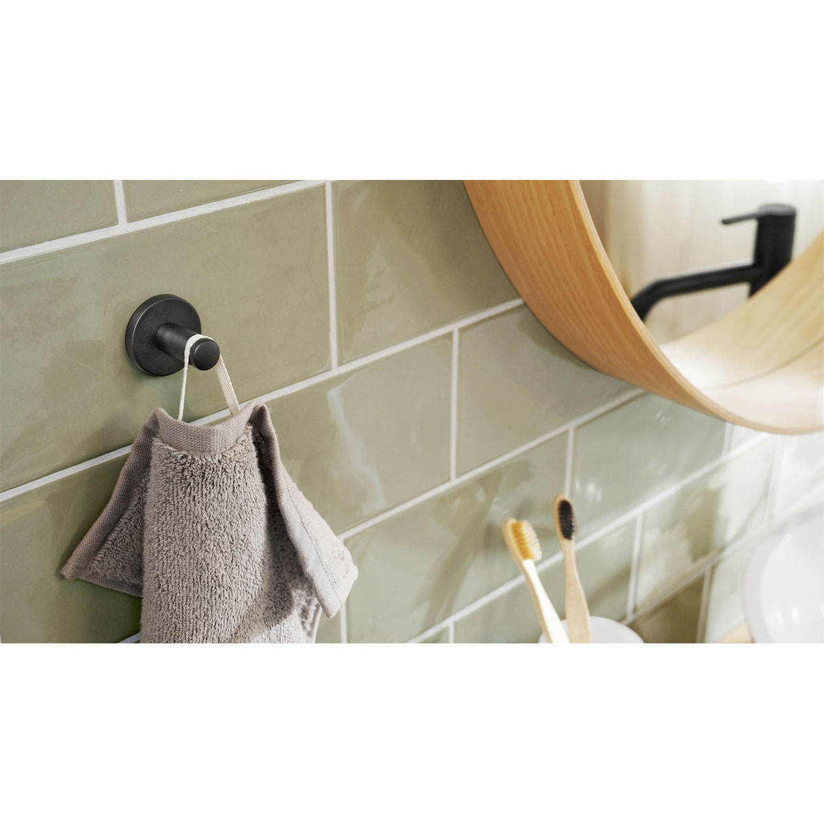 Tesa Handtuchhaken Moon mattschwarz Bild 2