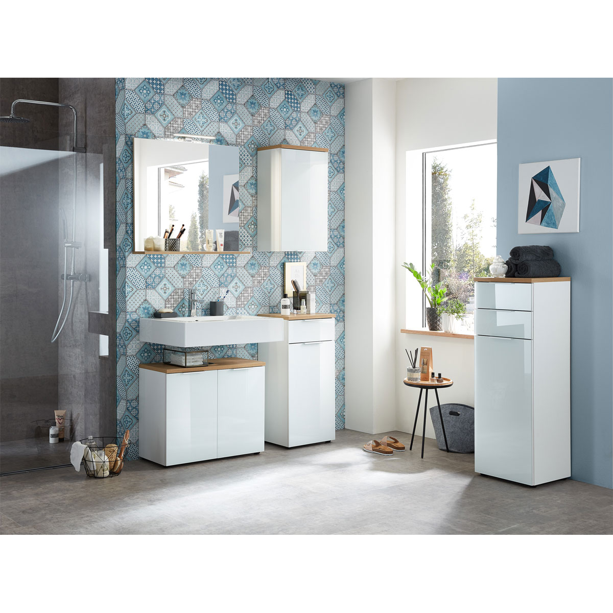 Schrank 39 x 112 x 34 cm Navarra-Eiche-Nachbildung Bild 5