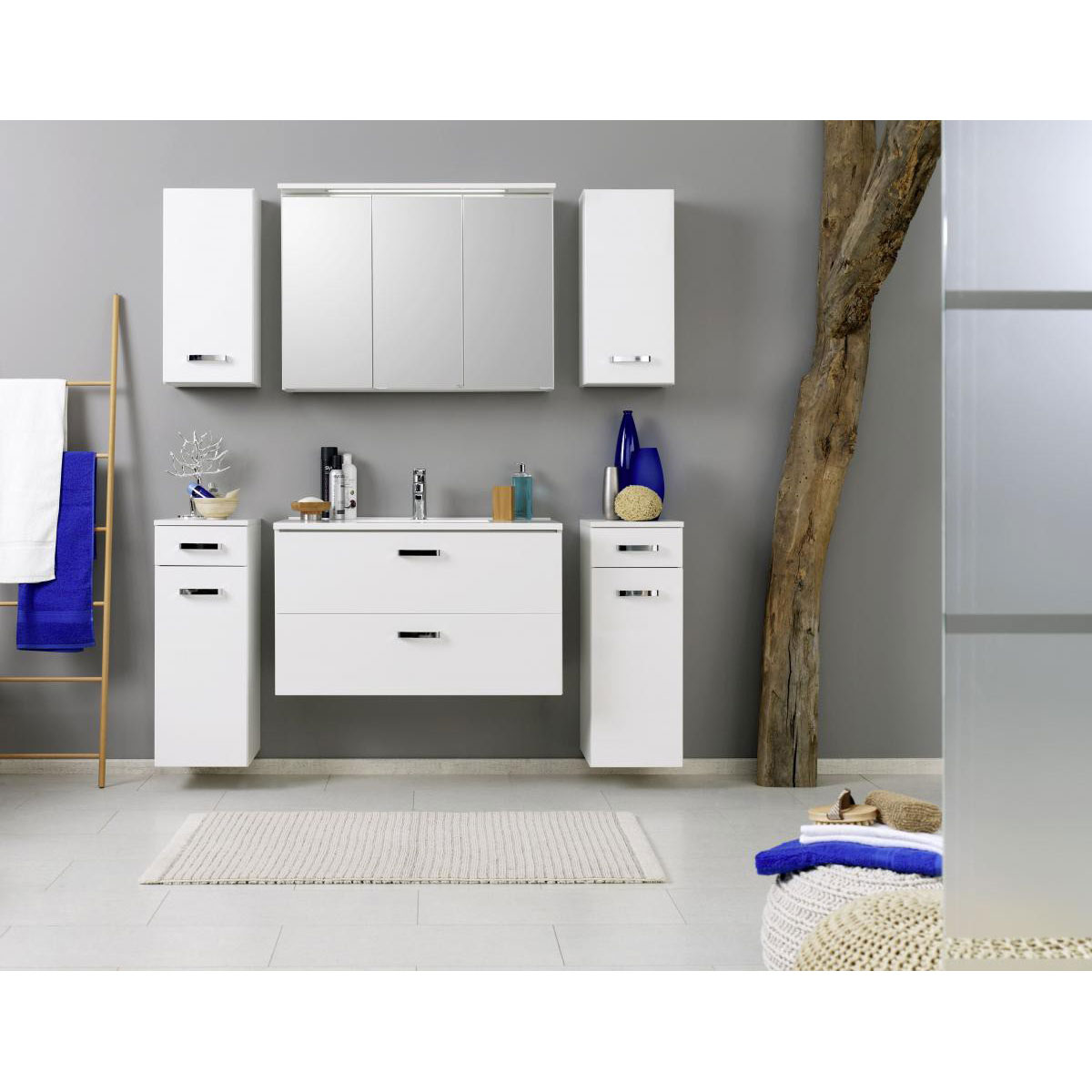 HELD Waschtisch 100 weiß Hochglanz 2 Ausz&uumlge Bild 3