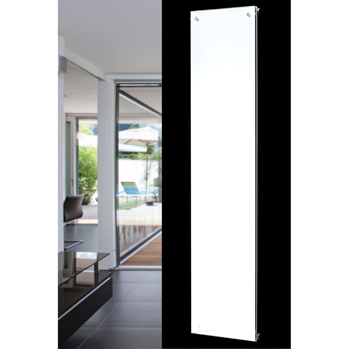 Ximax  Raumheizkörper P1/G Duplex 1800 x 445 mm 1006 Watt Mittenanschluss Glas Weiß