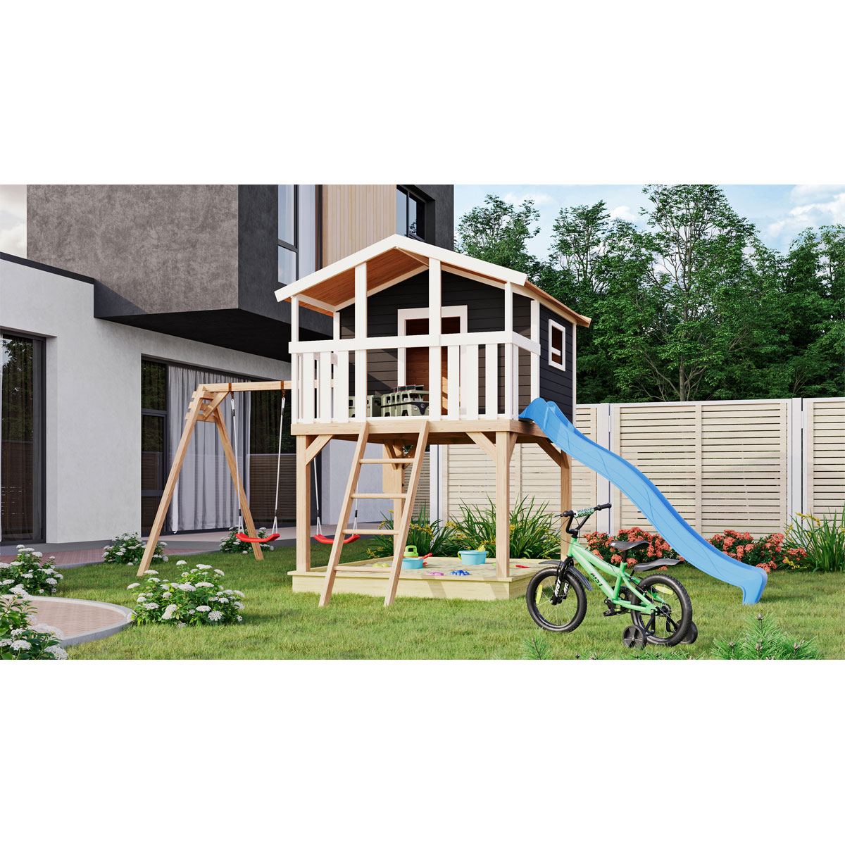 Stelzenhaus Benjamin, 198 x 309 x 244 cm