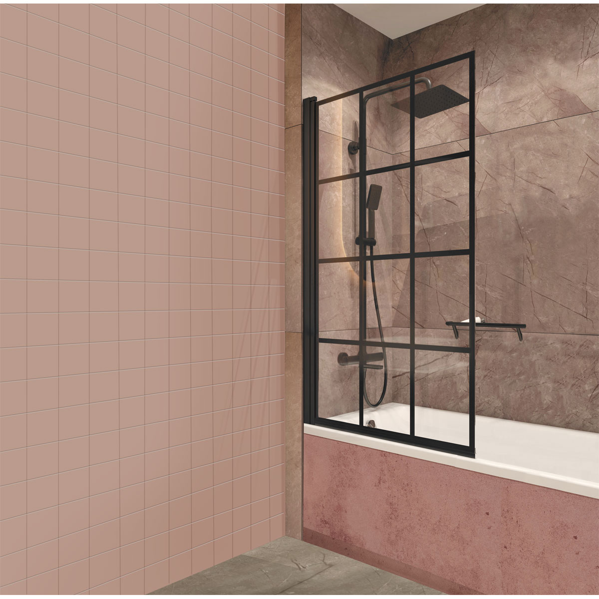 BW-Aufsatz Jasmin, 1-tlg.,BxH78x140cmmit Active-Cover-Glassiegel,P.schwarz