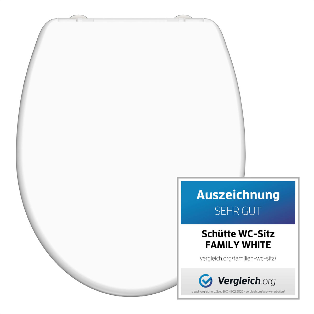 Schütte Duroplast WC-Sitz FAMILY WHITE mit Absenkautomatik und Schnellverschluss