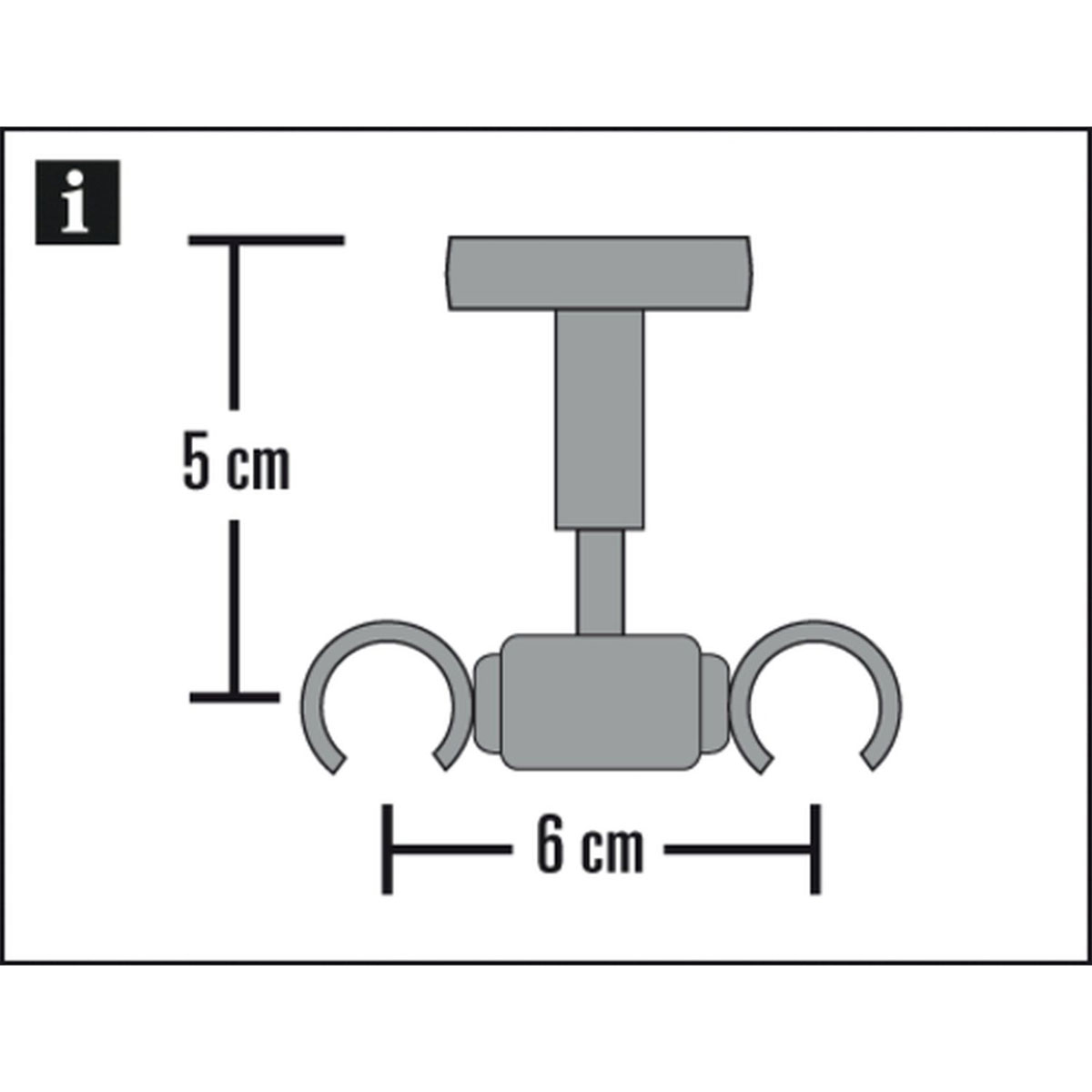Gardinia Deckenträger 1-Lauf oder 2-Lauf für Durchmesser 20 mm silber-satin 5 Bild 2