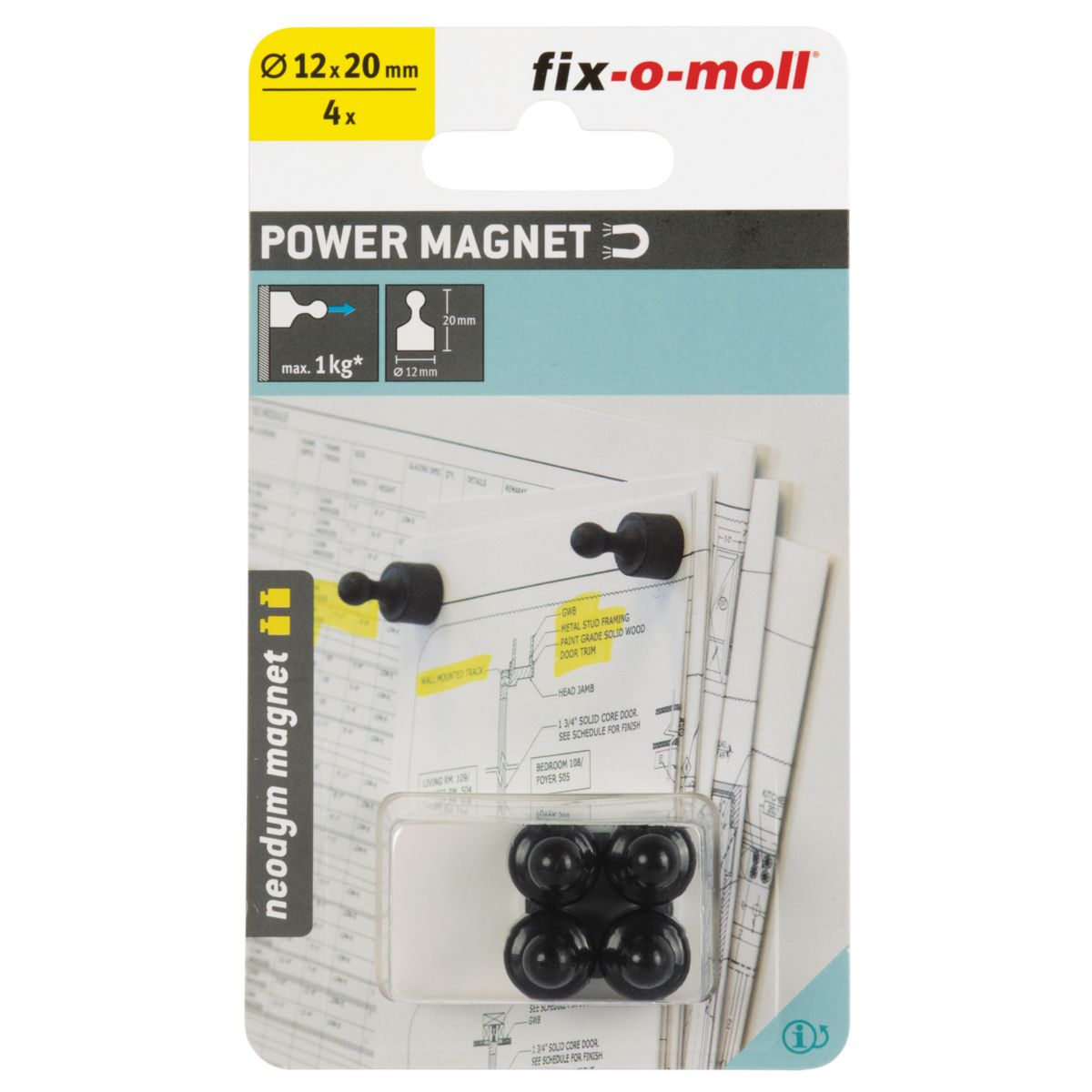 Suki Magnetkegel Neodym Ø 12 x 20 mm, schwarz Bild 2