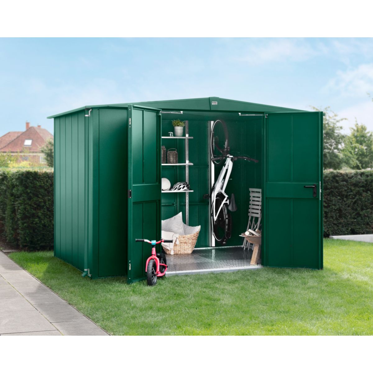 EcoStar  Gerätehaus Elegant-STyp 3RAL6005 2 flg Bild 2