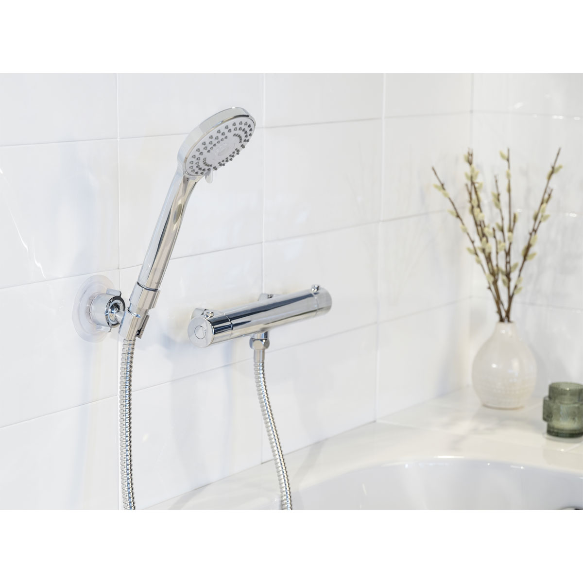 Wenko Basic Line Duschkopf-Set 2tlg. Ø95-5 chr Bild 2