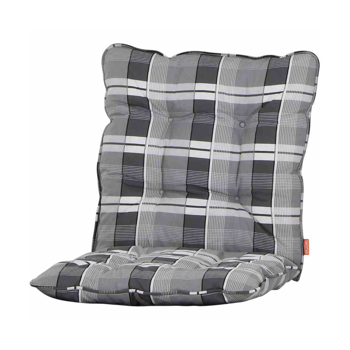 Siena Garden Auflage „Askella“, 88x42x6 cm, für Stuhl, grau kariert Bild 1