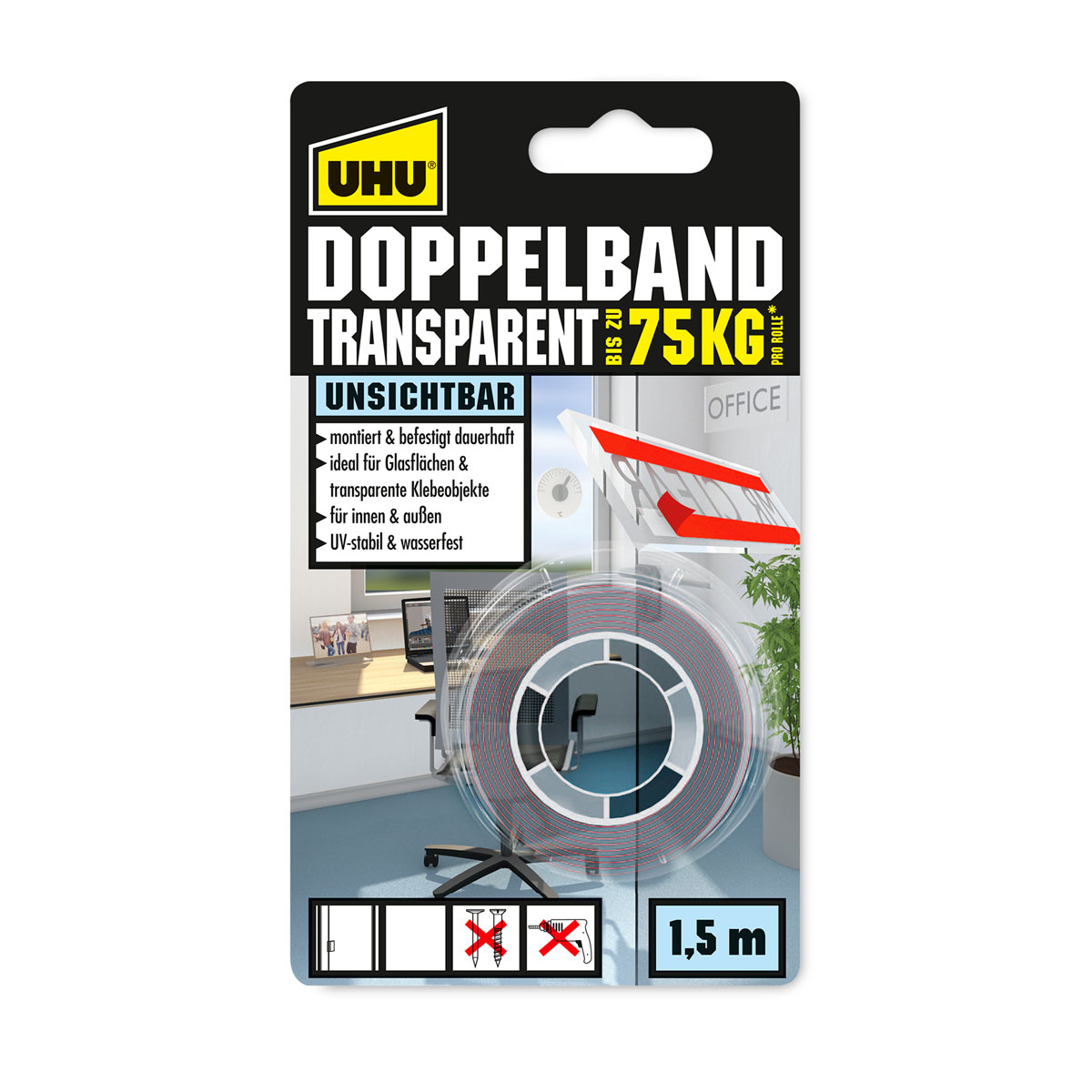 UHU  Doppelband transparent 1,5 m