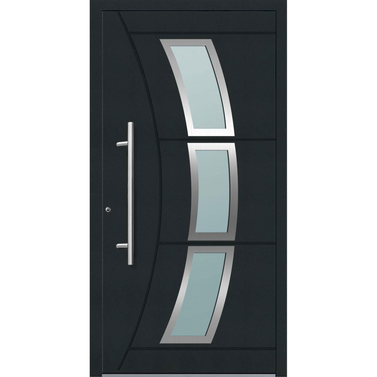 Aluminium Sicherheits-Haustür Venedig Exklusiv 75 mm anthrazit 110 x 210 cm Anschlag links inkl Griffset Bild 1