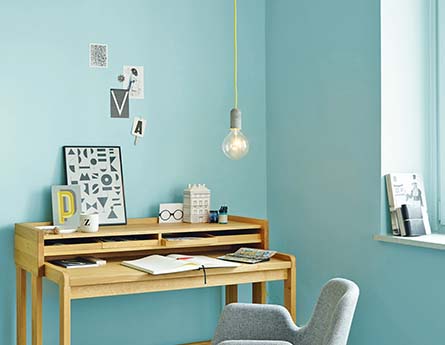 Vincent-innenfarben blau mit Schreibtisch