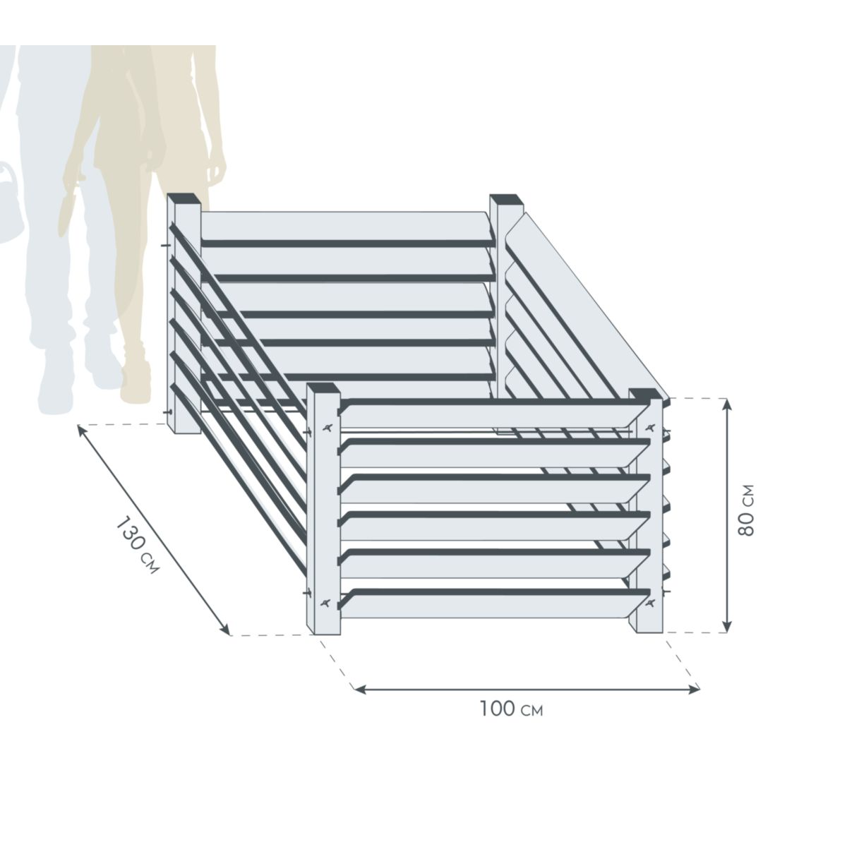 Westmann Komposter Konni L 100x130x80cm Bild 11