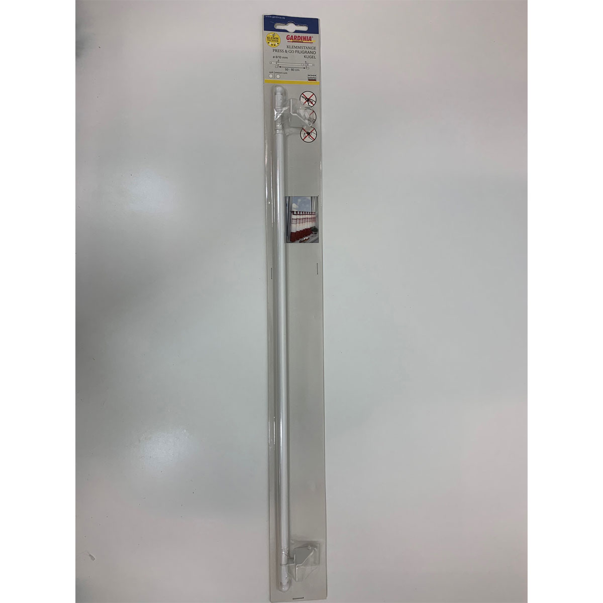 Gardinia Klemmstange Press und Go Filigrano Kugel 50-80 cm weiß Bild 1