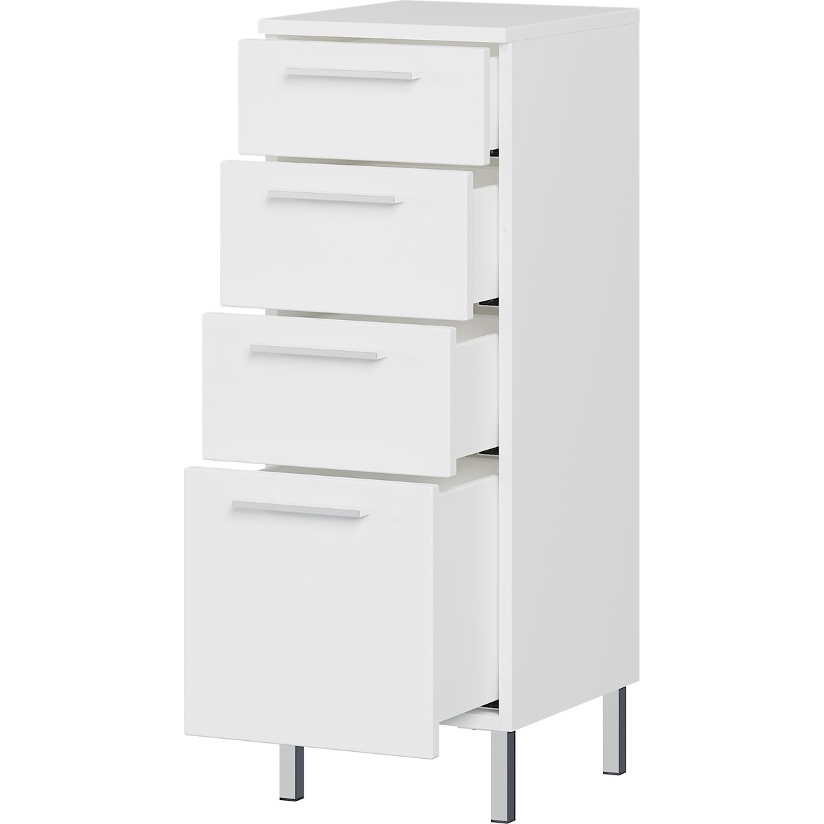 Badunterschrank weiß Supermatt 4 Schubladen 60 x 60 x 35 cm Bild 3