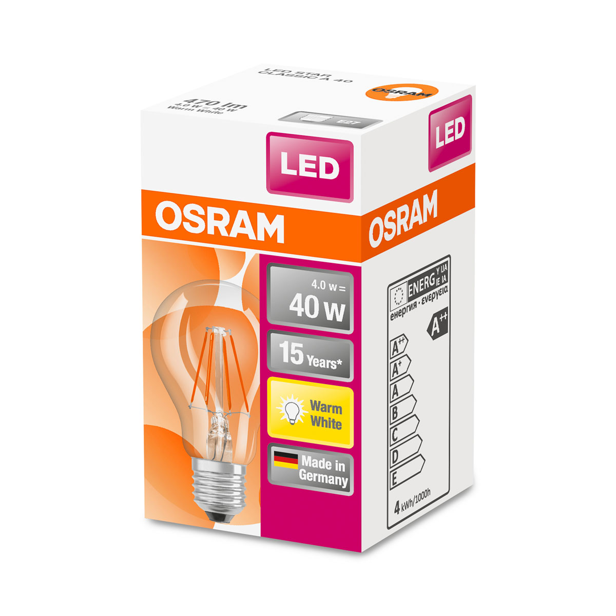Osram LED-Glhlampe E27 40W klar 10,5 x 6 cm Bild 2