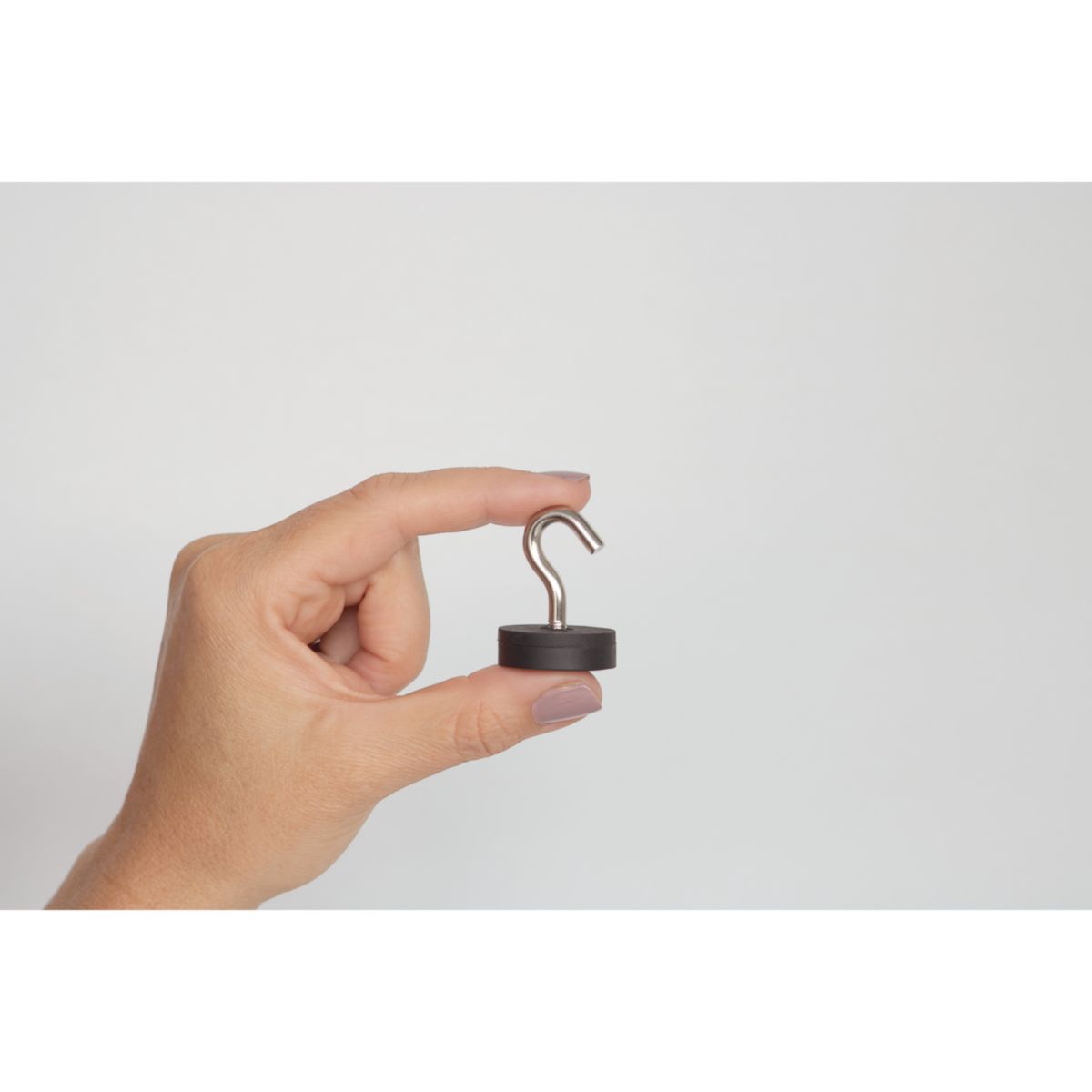 Suki Topfmagnet Neodym mit Schraubhaken M5 Ø 28 x 38 mm, gummiert, silber-schwarz Bild 7