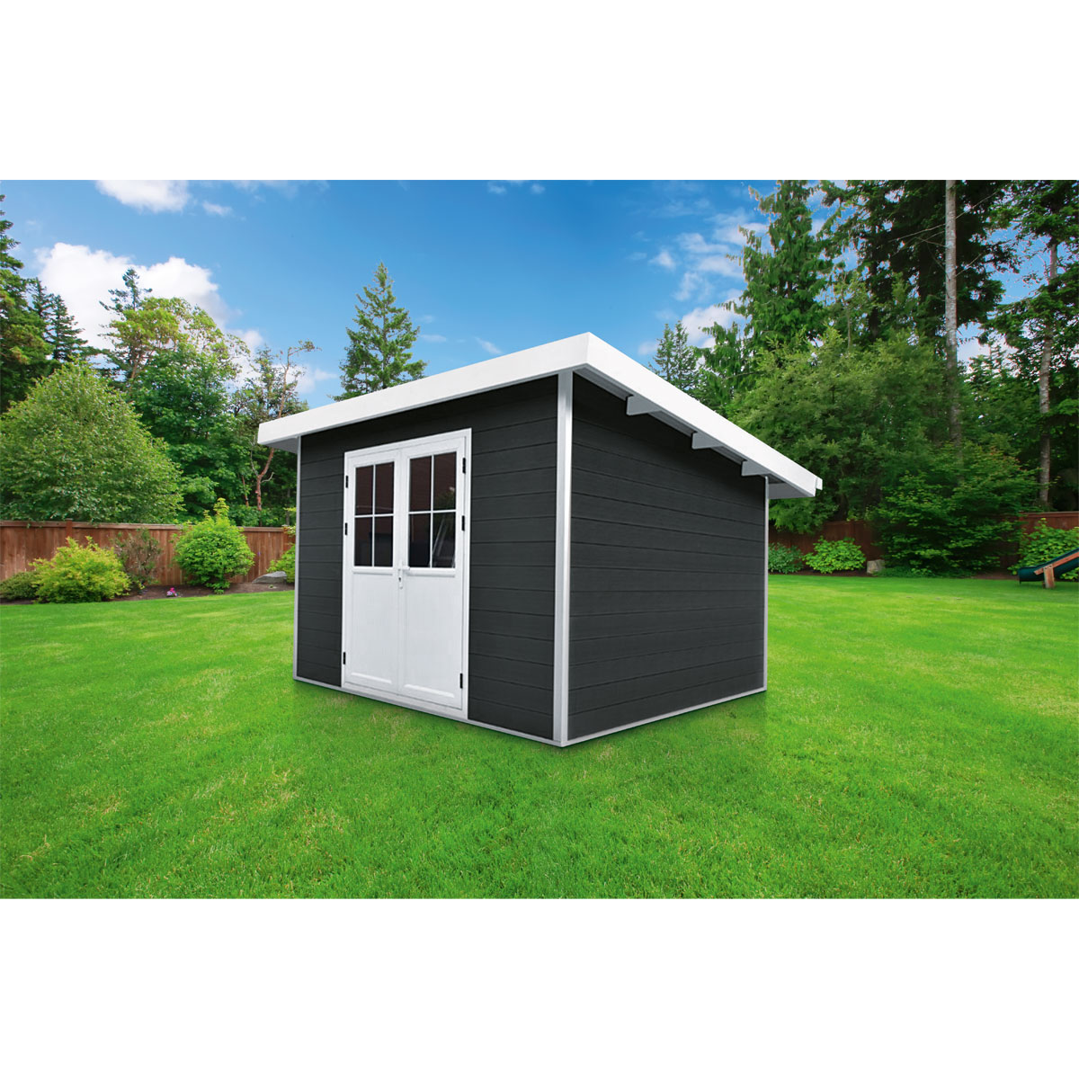 WPC-Gartenhaus S anthrazit 2 x 2 m