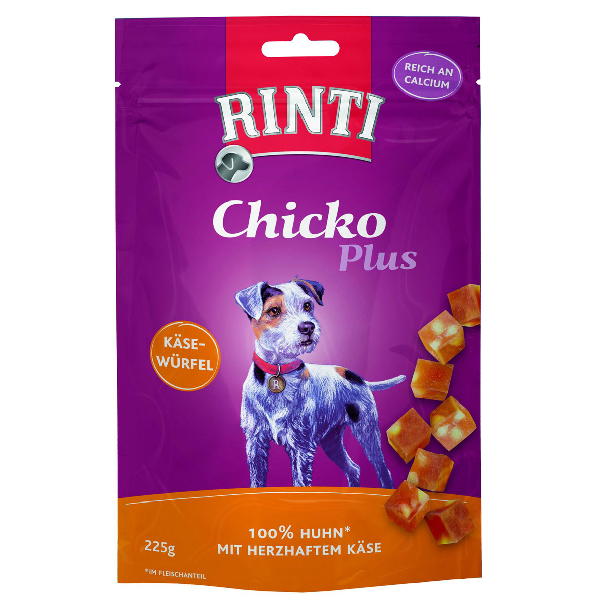 Rinti Snack Chicko Plus Käsewürfel Huhn 225g