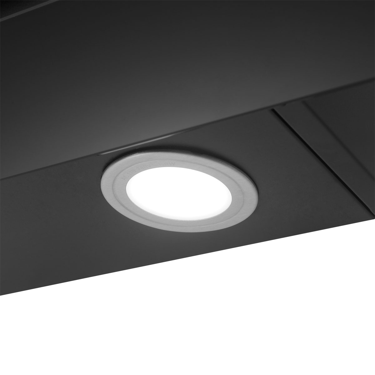 Respekta Haube Schwarz, 60 cm, EEK B3 Leistungsstufen LED-Beleuchtung Bild 3