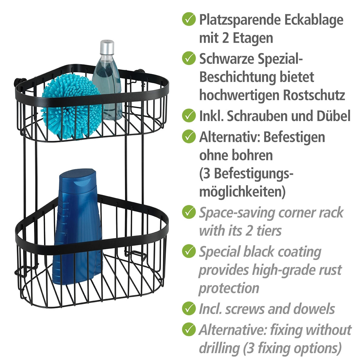 Wenko Eckregal Classic schwarz Bild 4