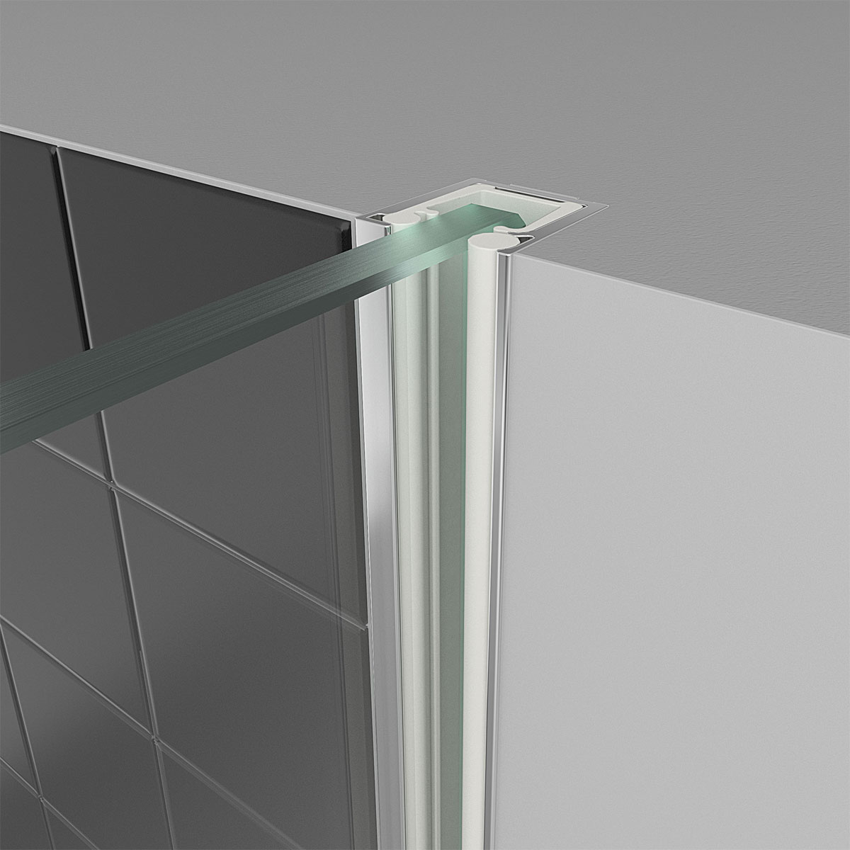 Breuer  QUICK72 Panorama Duschwand alleinstehend 3 Montagearten Alu chromeffekt Klarglas 1400 mm Bild 4