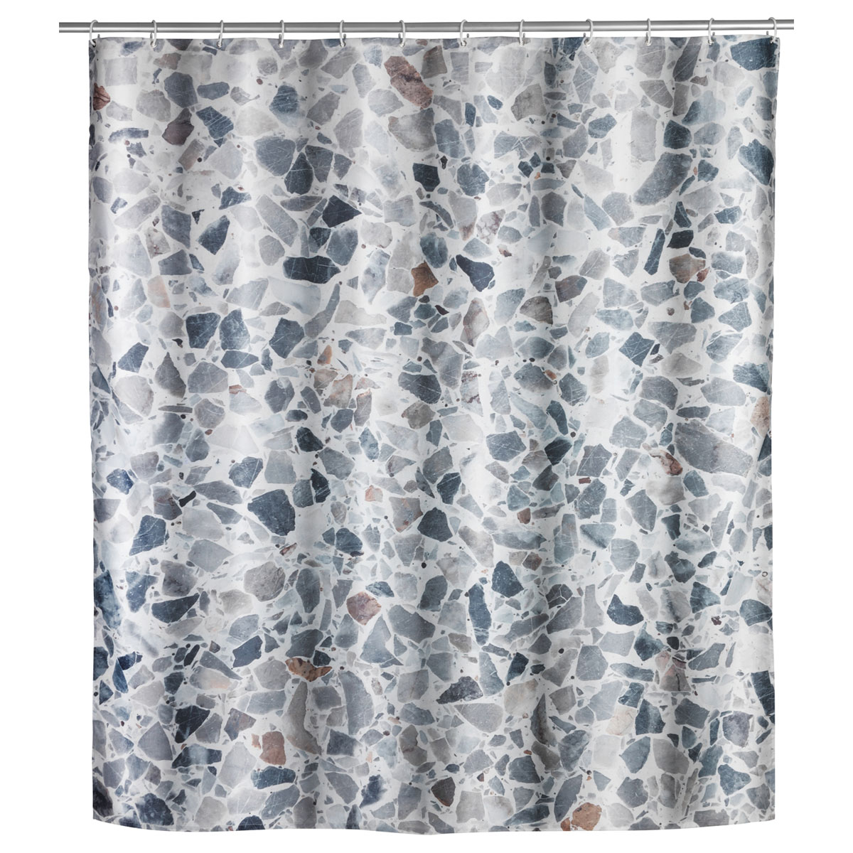 Wenko  Duschvorhang Terrazzo Textil Polyester 180 x 200 cm waschbar Bild 1