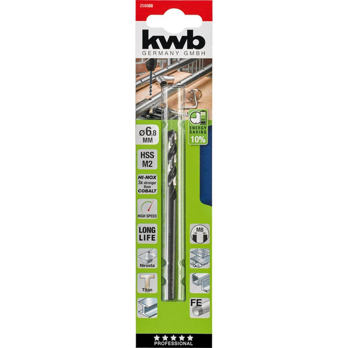 kwb  Metallbohrer Hi-Nox M2 Durchmesser 6,8 mm Bild 2