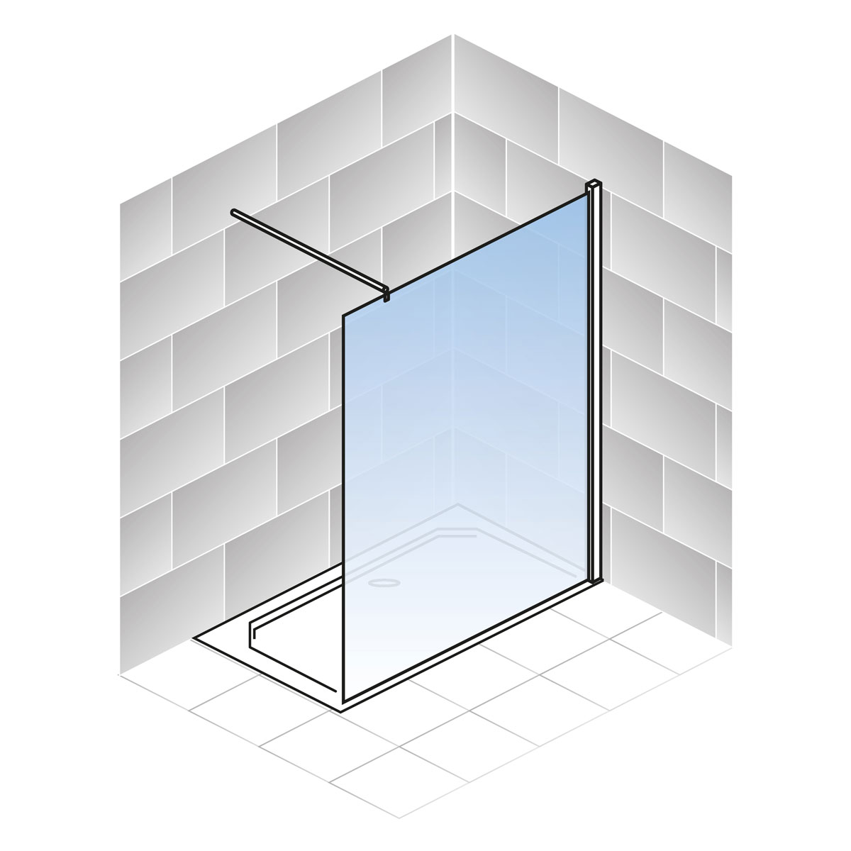 Schulte Walk In Alexa Style 2,0 190 x 100 cm chrom Liane Bild 5