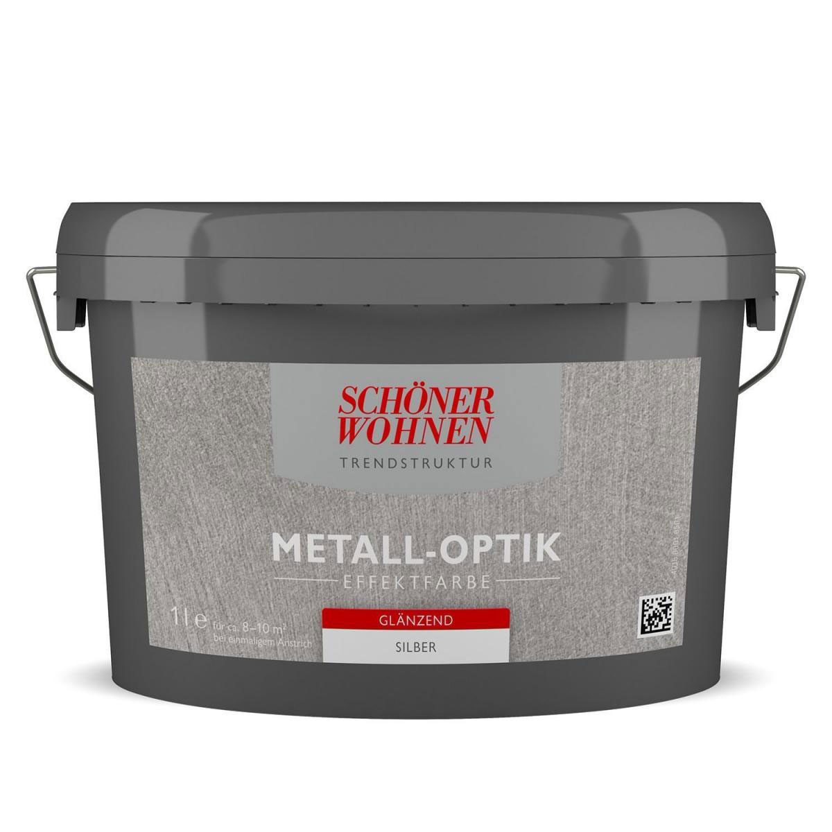 Schöner Wohnen Farbe Metall-Optik Effektfarbe Silber Glänzend 1 L