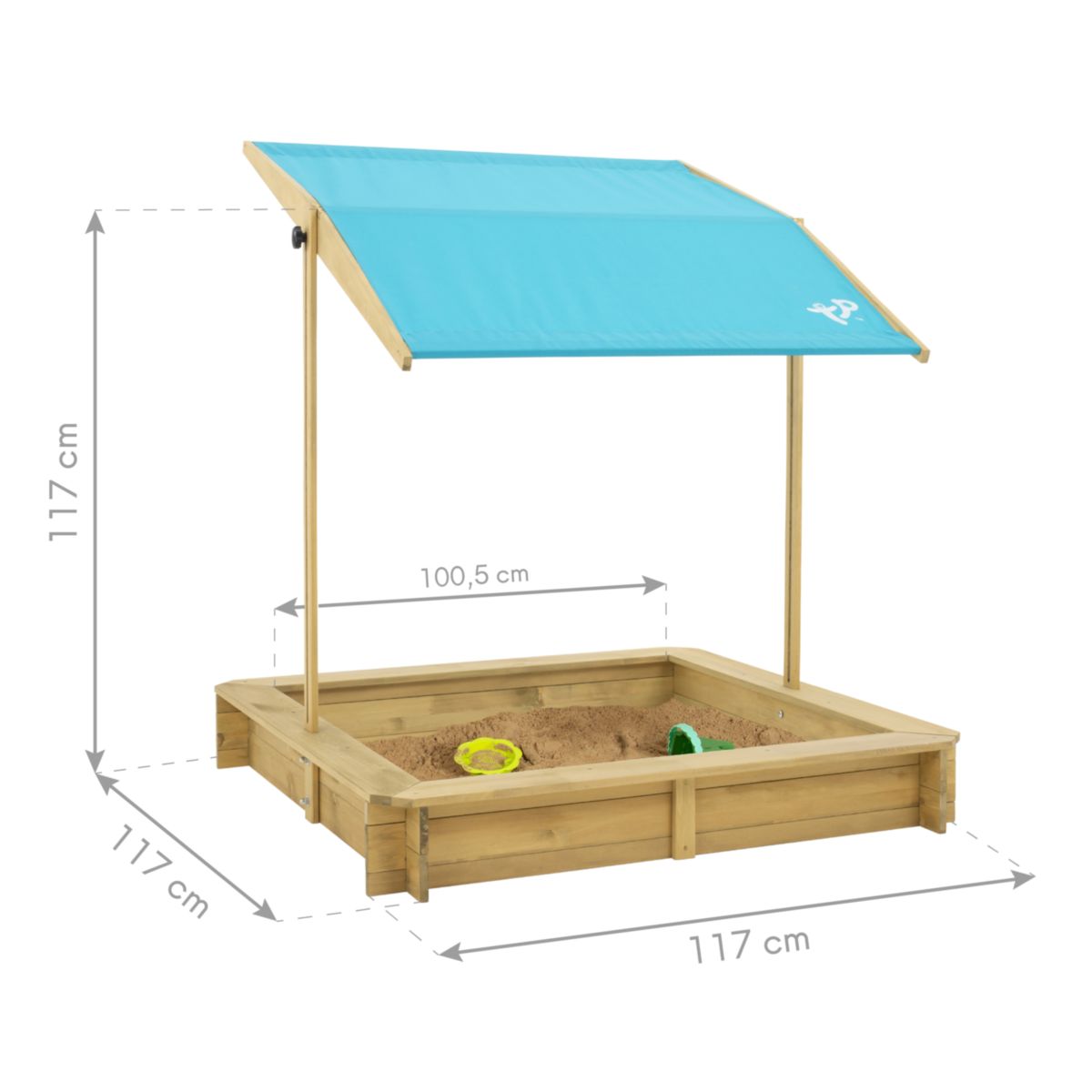 TP Toys Sandkasten Schaf inkl. Sonnendach 117x117x117 cm Bild 8