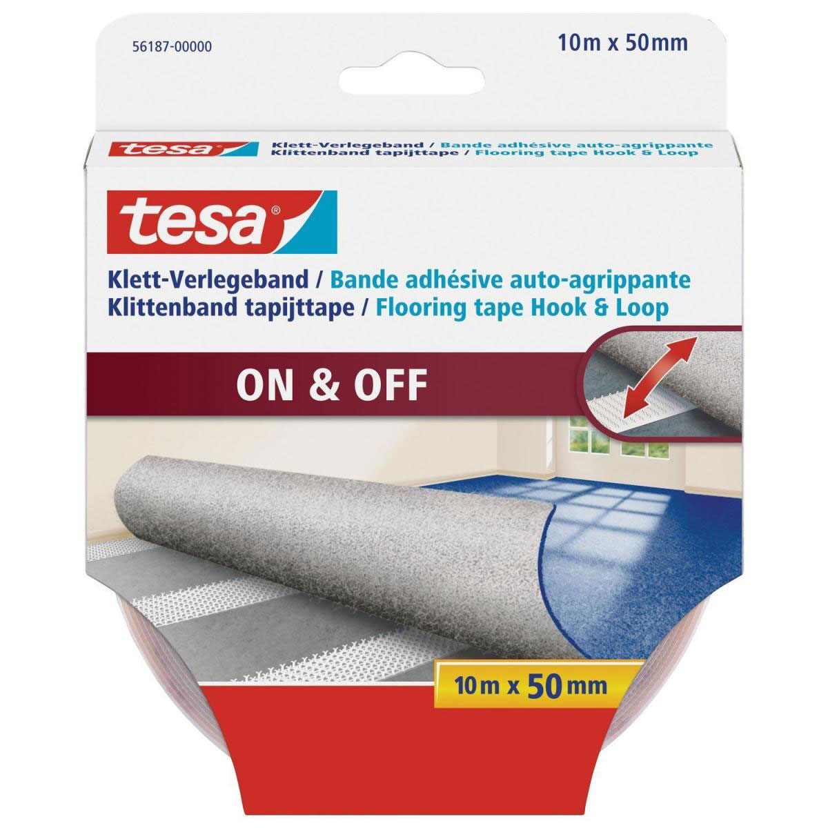 Tesa Klett-Verlegeband 10 m x 50 mm Bild 1