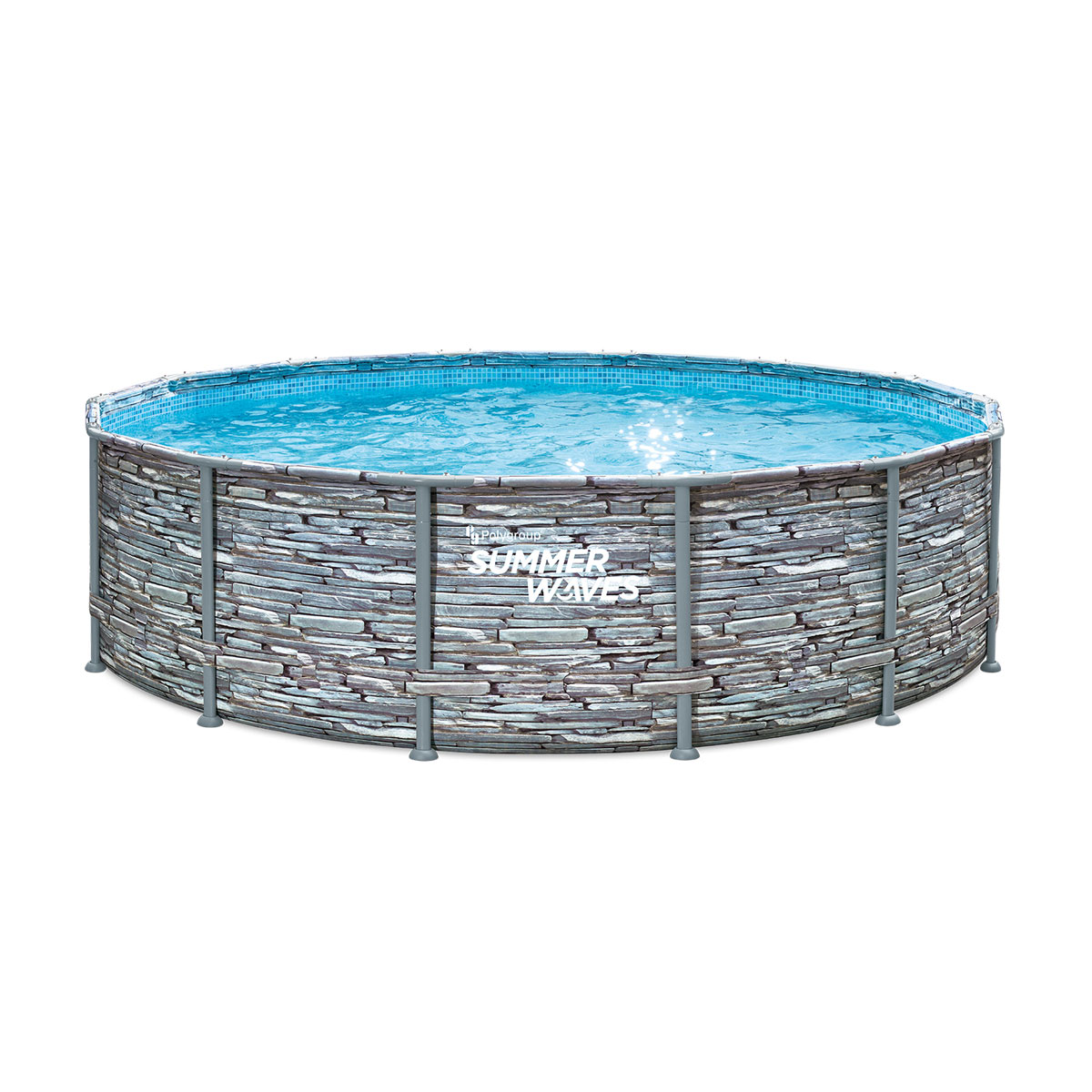Summer Waves Elite Frame Pool 427x427x107cm Stein Grau