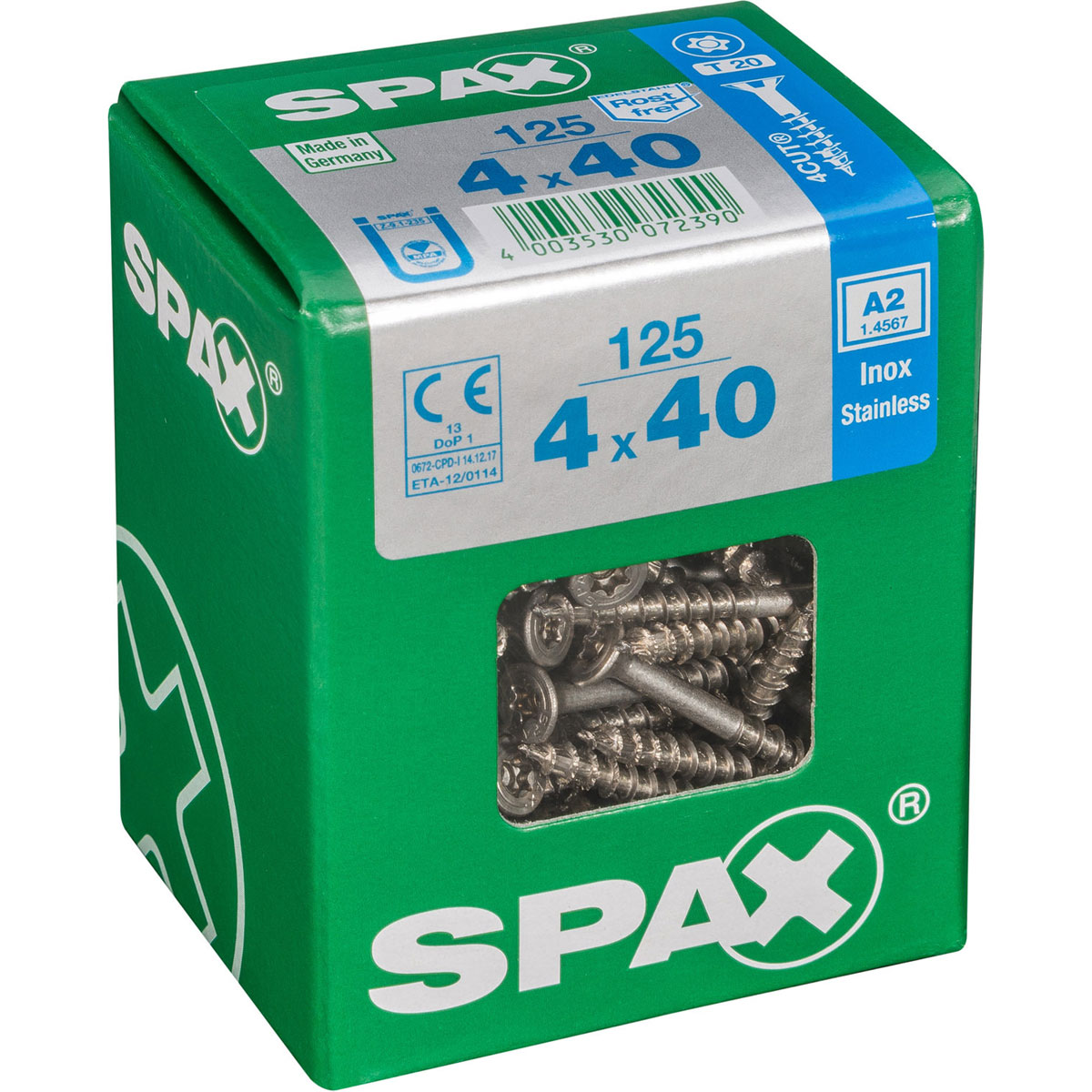Spax Edelstahlschrauben Senkkopf 4 x 40 L 125 Stück Bild 2