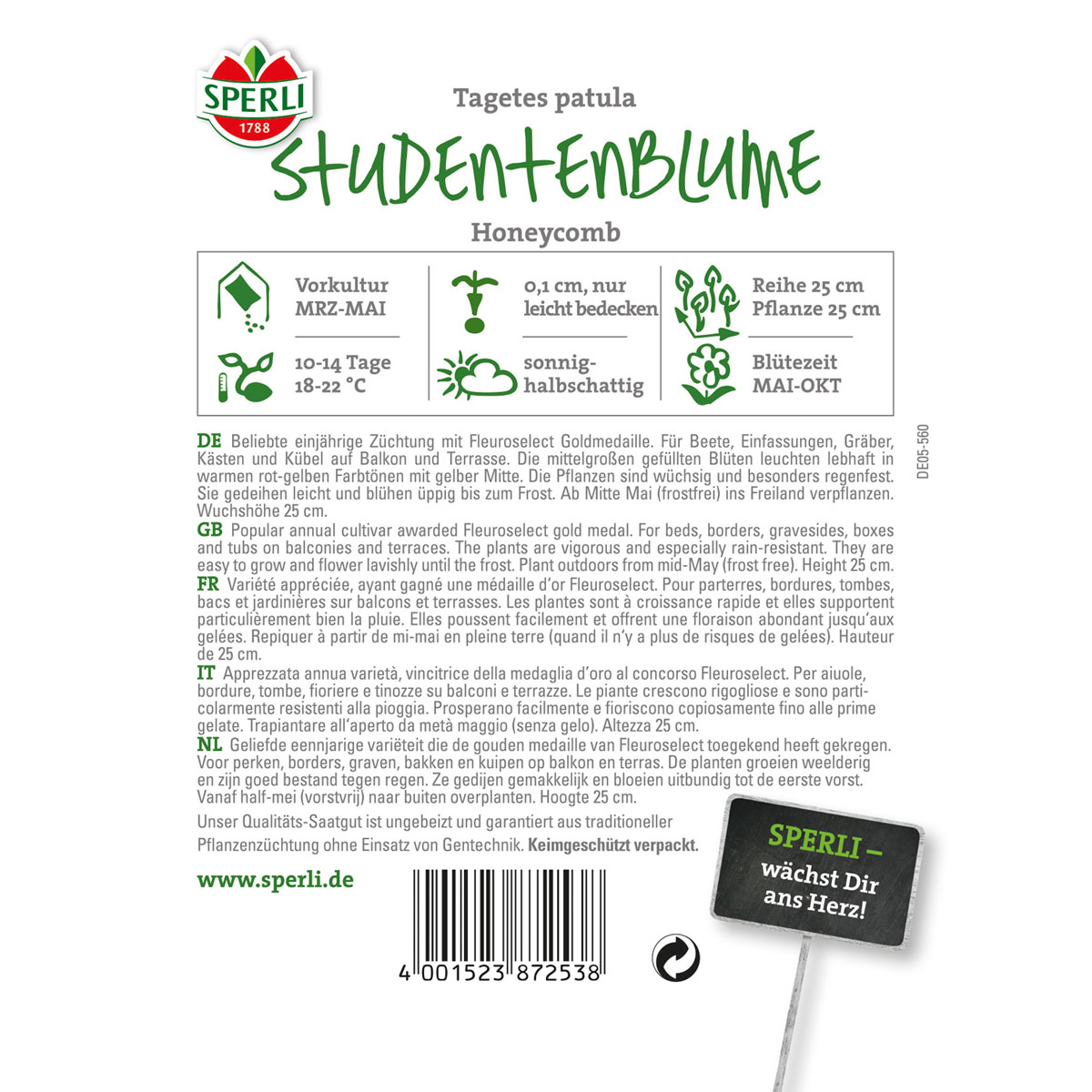 Sperli Studentenblumen Honeycomb Bild 2