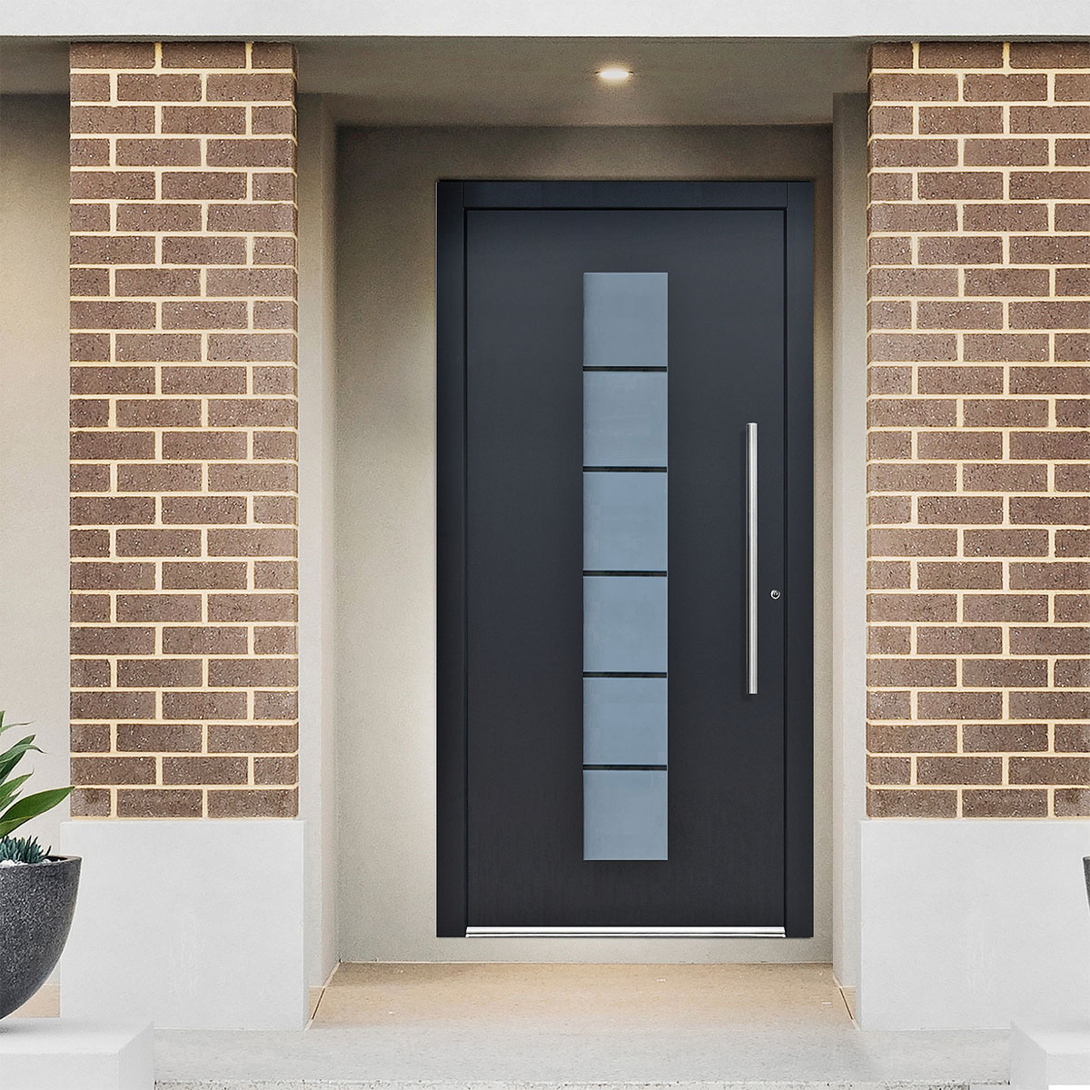 Aluminium-Sicherheitshaustür 108 Lucca anthrazit Anschlag rechts 110 x 210 cm Bild 3