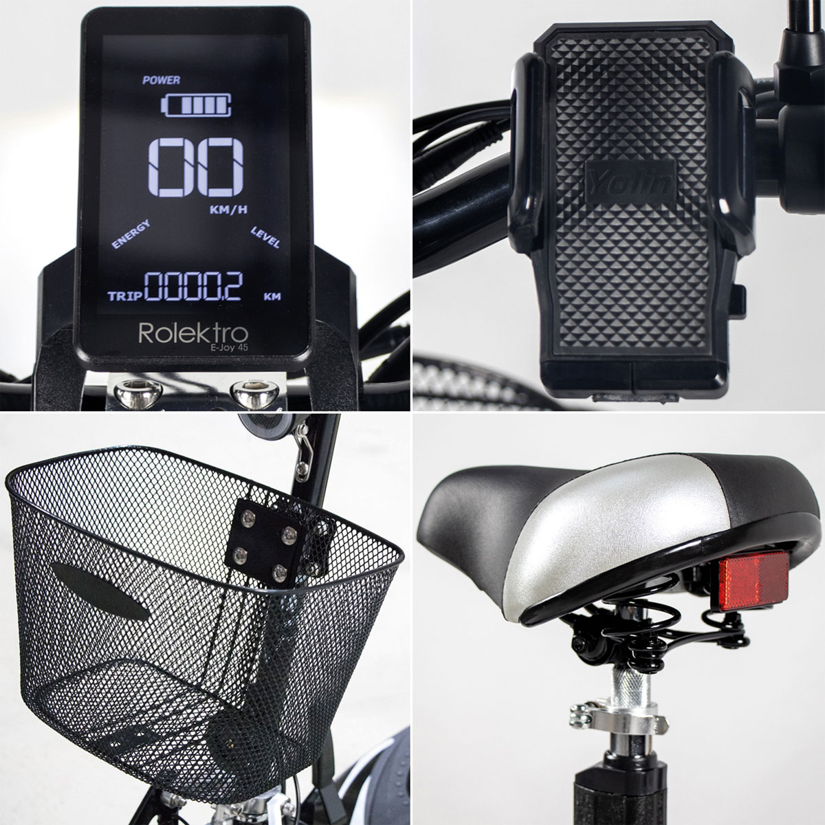 Rolektro E-Scooter „E-Joy 45“ Schwarz, 48 V-20 AH Akku, 1000 W Bild 7