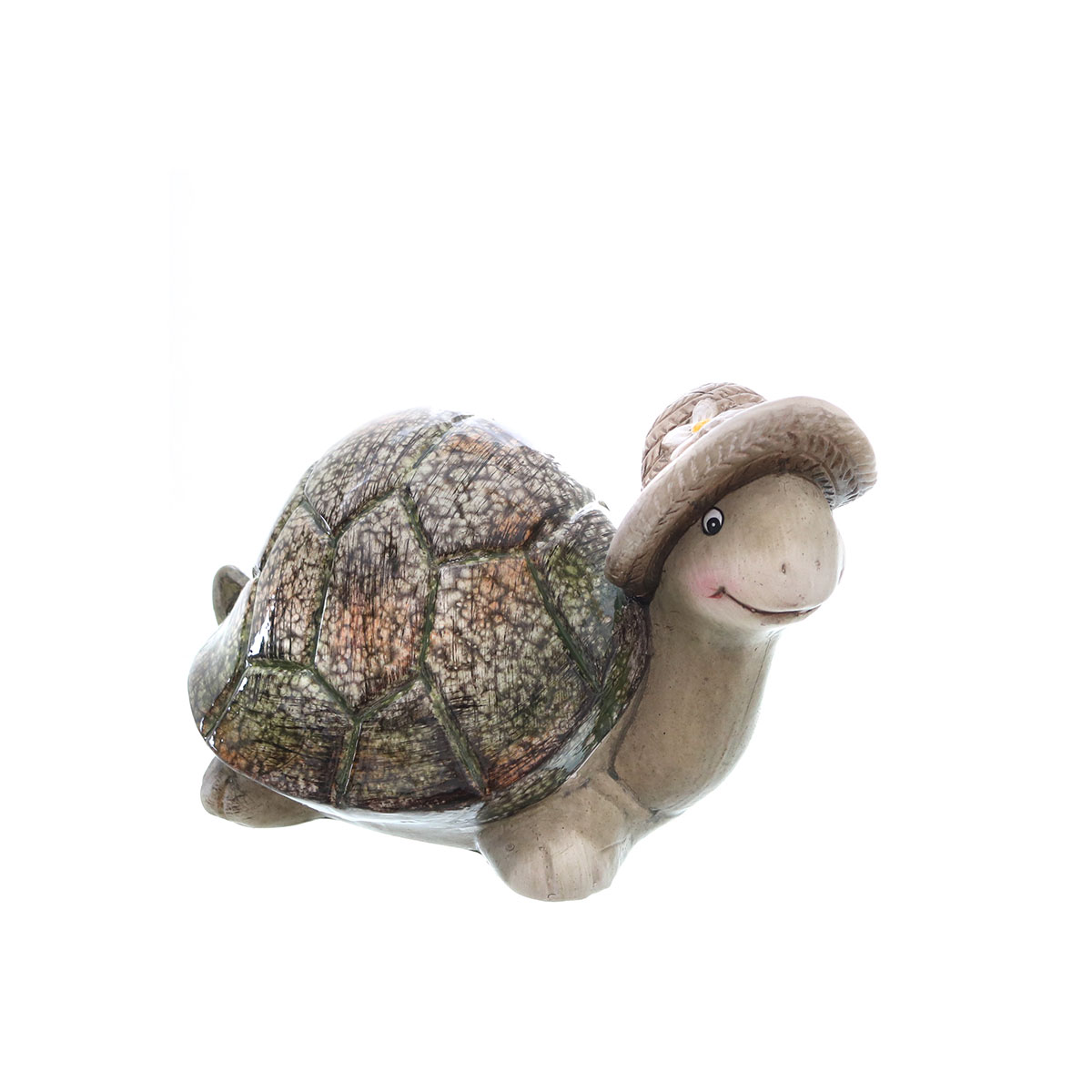 Schildkröte mit Hut 20 x 14 x 13 cm grün/grau