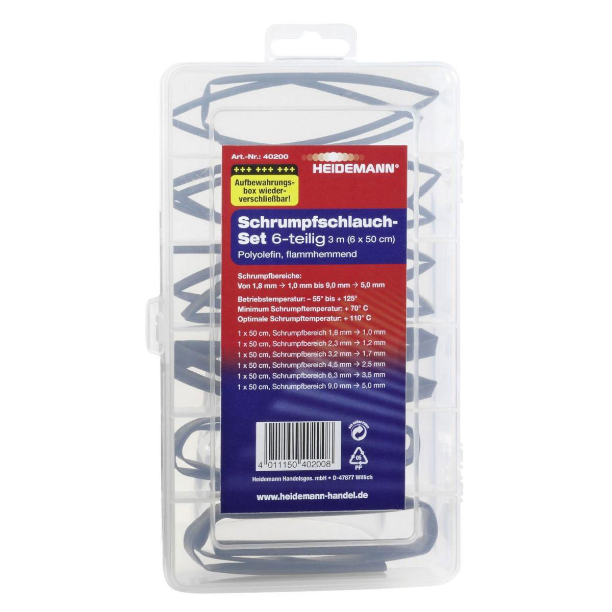 Schrumpfschlauch-Set 6-teilig 3 m 6 x 50 cm Bild 1