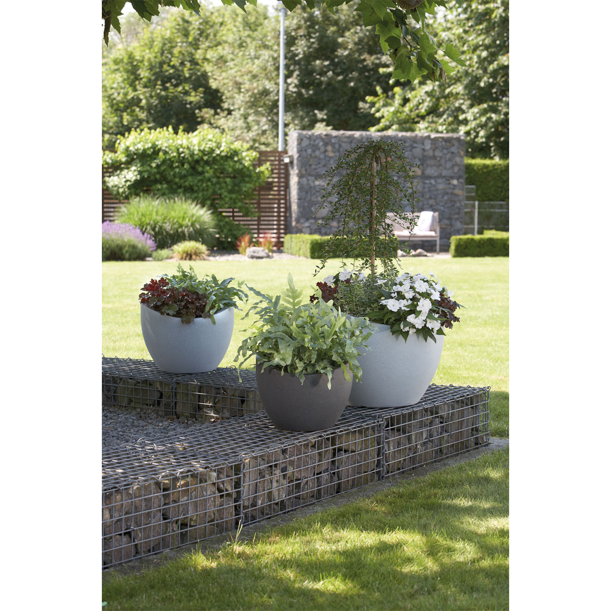 Scheurich Pflanzgefäß Stony 250 40 cm grau Bild 2