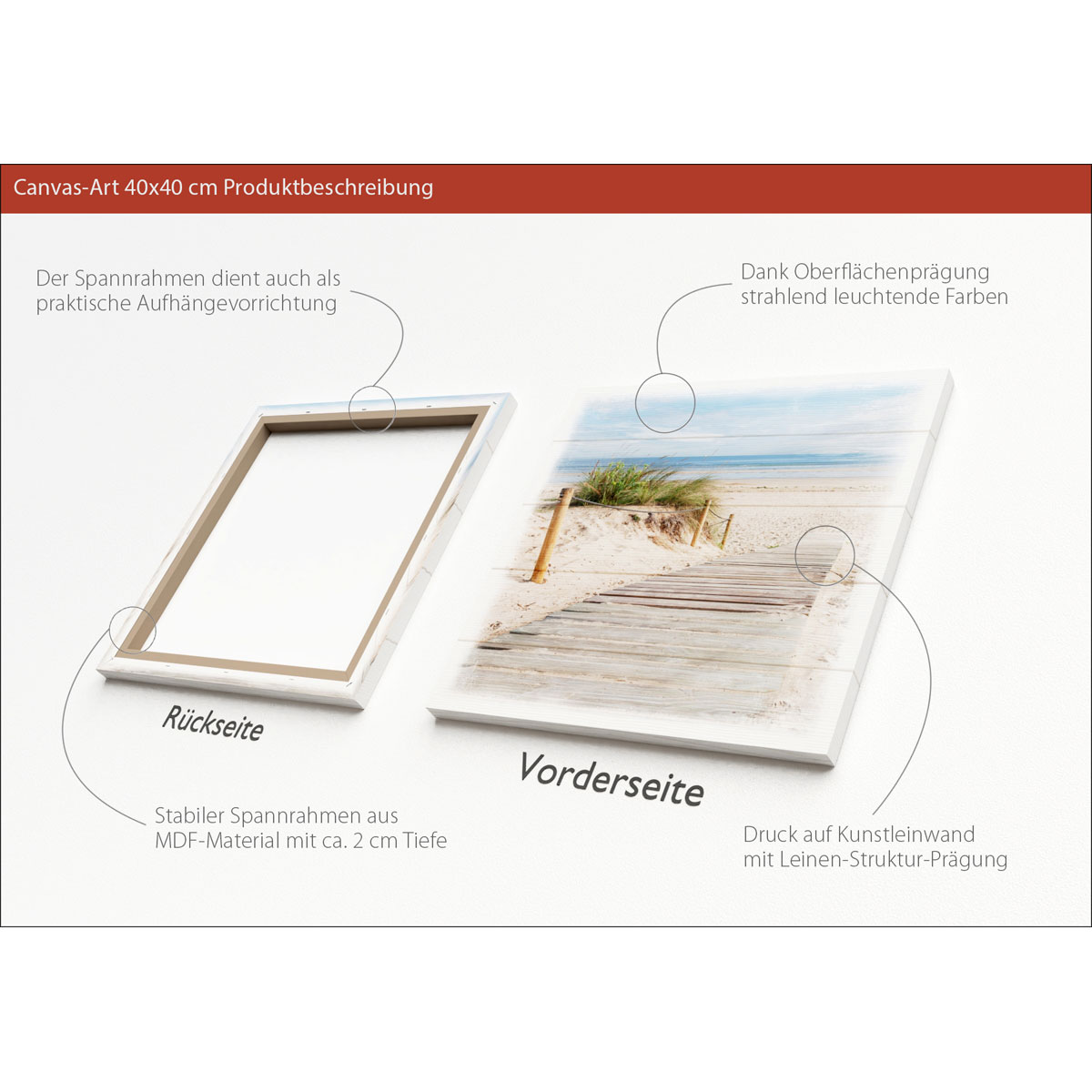 Kunstleinwand AN946N5 40 x 40 Bild 3